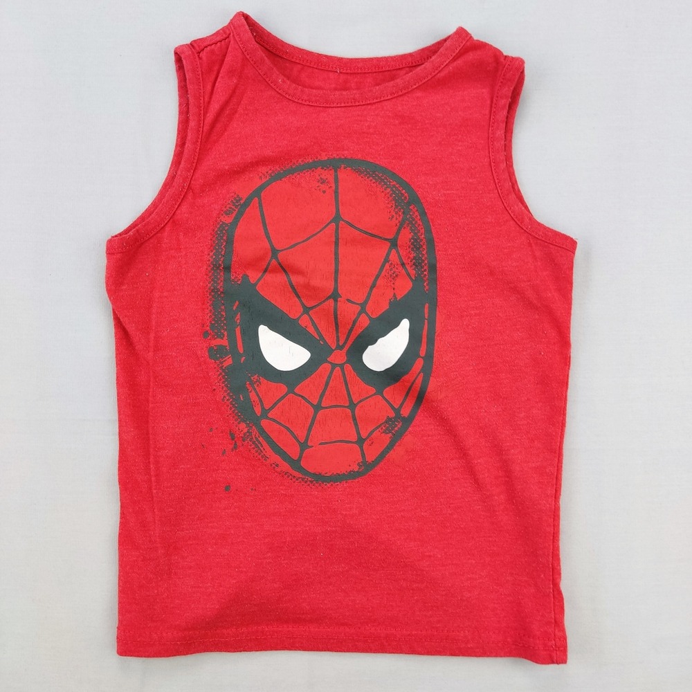 Okie Dokie Tank Top Boys 4 Red Marvel Spider-Man Graphic Sleeveless Shirt